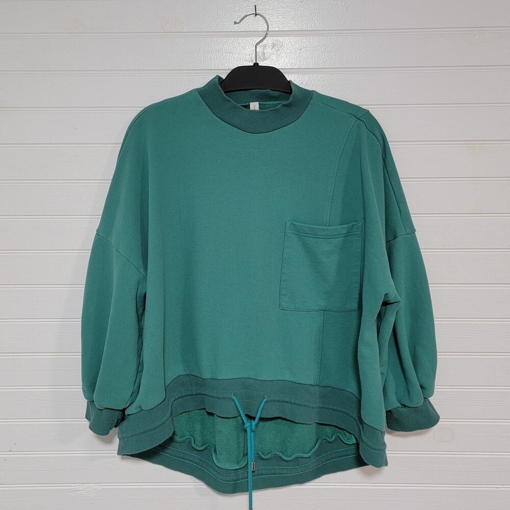 Nap‎ Loungewear Sweatshirt Size Small Oversized Boxy Mock Neck Green Casual Top